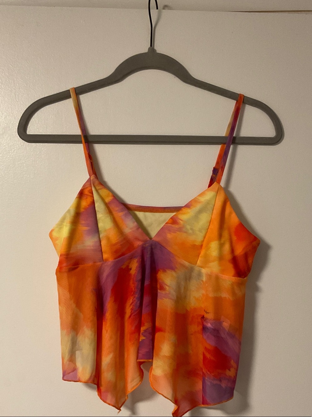 SHEIN Yellow Peach Lavender Mesh Cami